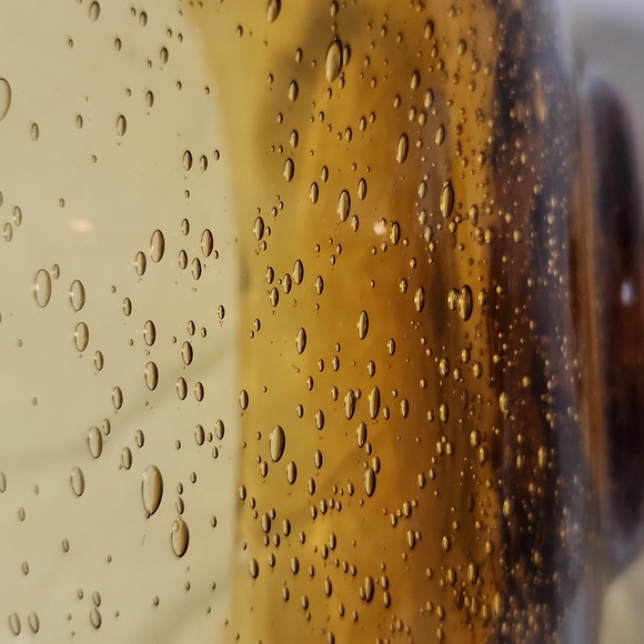 Art Blown bubbled Glass Amber Bowl - Picture 10 of 10